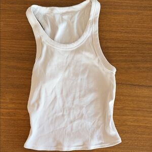 ALO Yoga White Ribbed Tank Top